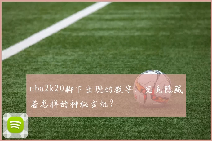 nba2k20脚下出现的数字，究竟隐藏着怎样的神秘玄机？
